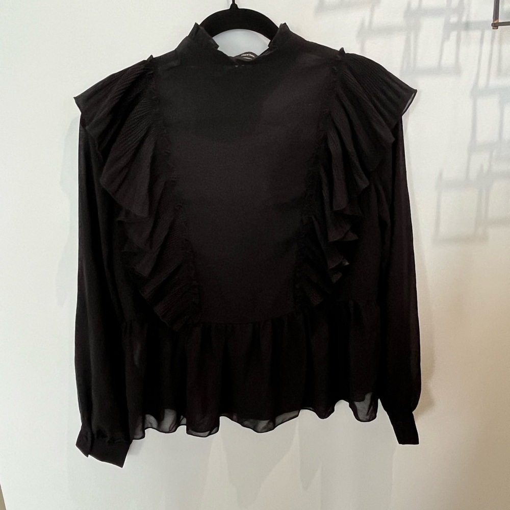 Vero Moda sheer back ruffled top XS
